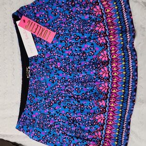 Lilly Pulitzer Blue and Pink Patterned Skirt or swim bottom